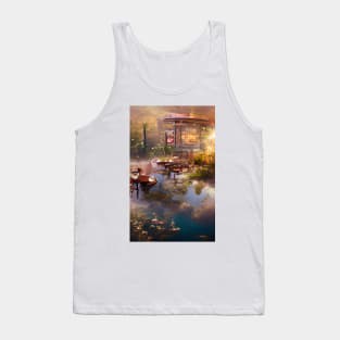 The Coffee Teal ocean pond | sunset pond Cafe Tank Top